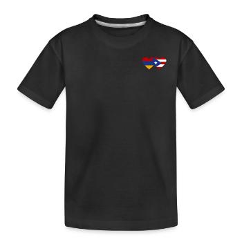 Armenien Kuba Flagge Herz - Kinder Premium Bio T-Shirt - Schwarz - Vorne