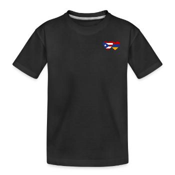 Kuba Armenien Flagge Herz - Kinder Premium Bio T-Shirt - Schwarz - Vorne