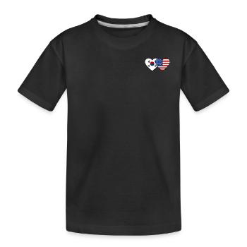 Corée du Sud États-Unis Flag Heart - T-shirt bio Premium Enfant - noir - Devant