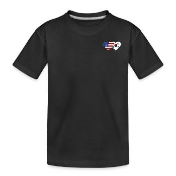États-Unis, Corée du Sud, Drapeau Coeur - T-shirt bio Premium Enfant - noir - Devant
