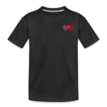 Norway China Heart Flag - Kids' Premium Organic T-Shirt - black - Front