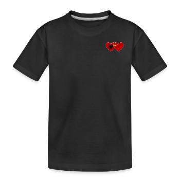 Albania China Heart Flag - Kids' Premium Organic T-Shirt - black - Front