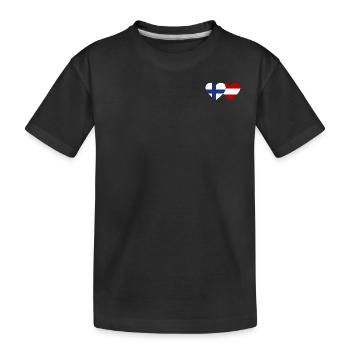 Finlande Autriche Flag Coeur - T-shirt bio Premium Enfant - noir - Devant