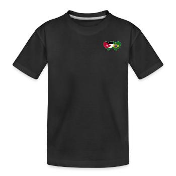 Drapeau de la Jordanie Brésil Coeur - T-shirt bio Premium Enfant - noir - Devant