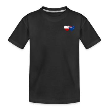 Drapeau de la Pologne Nouvelle-Zélande Coeur - T-shirt bio Premium Enfant - noir - Devant