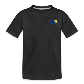 Neuseeland Bosnien Flagge - Kinder Premium Bio T-Shirt - Schwarz - Vorne