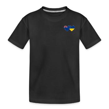 Nouvelle-Zélande Ukraine Drapeau Coeur - T-shirt bio Premium Enfant - noir - Devant