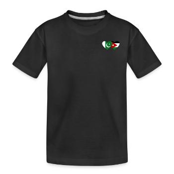 Pakistan Jordanien Flagge Herz - Kinder Premium Bio T-Shirt - Schwarz - Vorne