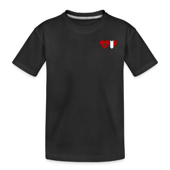 Marokko Frankreich Flagge Herz - Kinder Premium Bio T-Shirt - Schwarz - Vorne