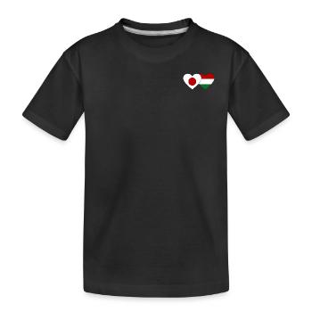 Japon Hongrie Flag Coeur - T-shirt bio Premium Enfant - noir - Devant