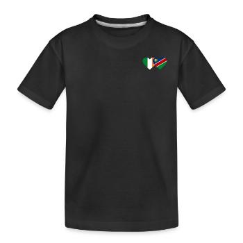 Ireland Namibia Flag Heart - Kids' Premium Organic T-Shirt - black - Front