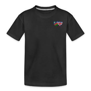 Namibia Great Britain Flag Heart - Kids' Premium Organic T-Shirt - black - Front