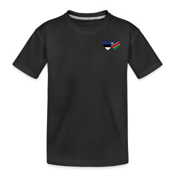Estonia Namibia Flag Heart - Kids' Premium Organic T-Shirt - black - Front
