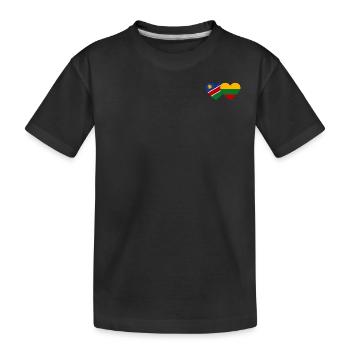 Namibia Lithuania Flag Heart - Kids' Premium Organic T-Shirt - black - Front
