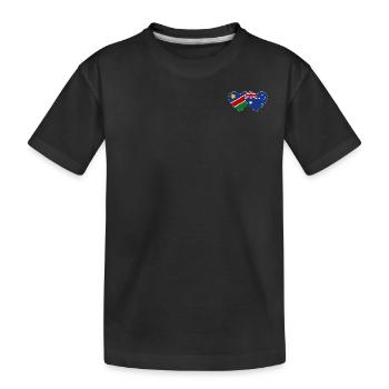 Tunisia Australia Flag Heart - Kids' Premium Organic T-Shirt - black - Front