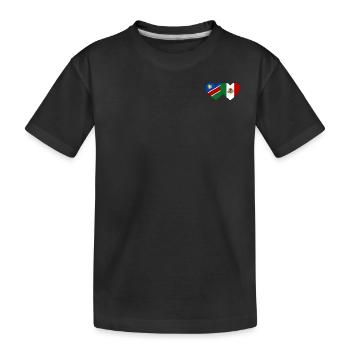 Namibia Mexico Flag Heart - Kids' Premium Organic T-Shirt - black - Front