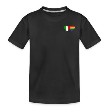 Drapeau arc-en-ciel de l’Italie - T-shirt bio Premium Enfant - noir - Devant