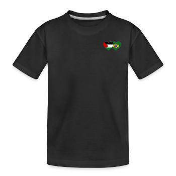 Palästina Brasilien Flagge Herz - Kinder Premium Bio T-Shirt - Schwarz - Vorne