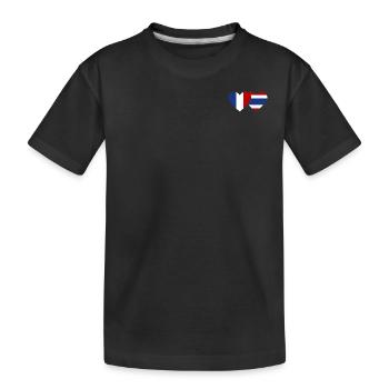 Frankreich Thailand Flagge Herz - Kinder Premium Bio T-Shirt - Schwarz - Vorne
