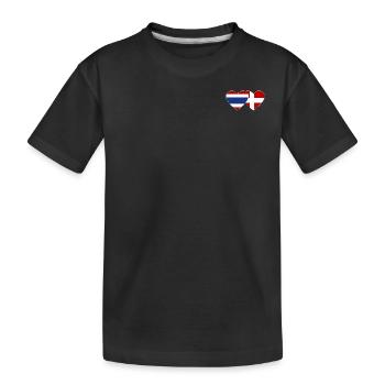 Coeur de drapeau Thaïlande Danemark - T-shirt bio Premium Enfant - noir - Devant
