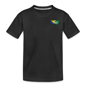 Bosnien Pakistan Flagge Herz - Kinder Premium Bio T-Shirt - Schwarz - Vorne
