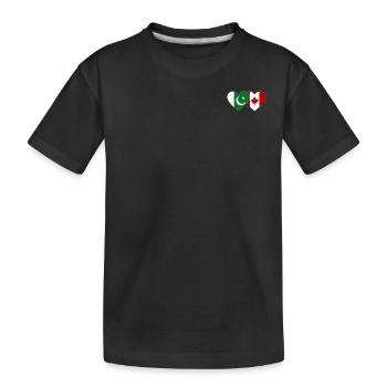 Pakistan Kanada Flagge Herz - Kinder Premium Bio T-Shirt - Schwarz - Vorne