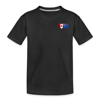 Coeur du drapeau du Canada et de l’Australie - T-shirt bio Premium Enfant - noir - Devant