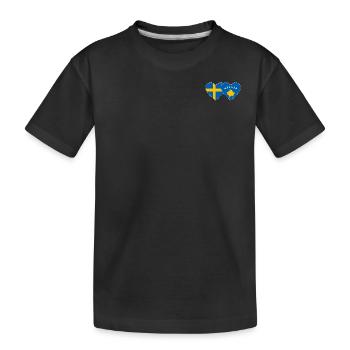Sweden Kosovo Flag - Kids' Premium Organic T-Shirt - black - Front