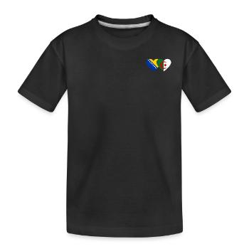 Bosnien Algerien Flagge Herz - Kinder Premium Bio T-Shirt - Schwarz - Vorne