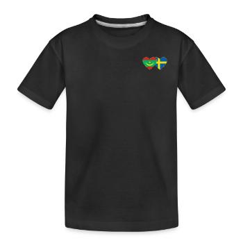 Mauritanie Suède Drapeau Coeur - T-shirt bio Premium Enfant - noir - Devant