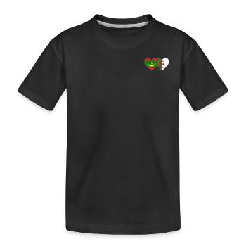 Algérie Mauritanie Drapeau Cœur - T-shirt bio Premium Enfant - noir - Devant