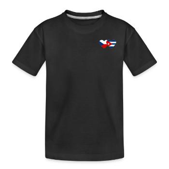 Tschechien Kuba Flagge Herz - Kinder Premium Bio T-Shirt - Schwarz - Vorne