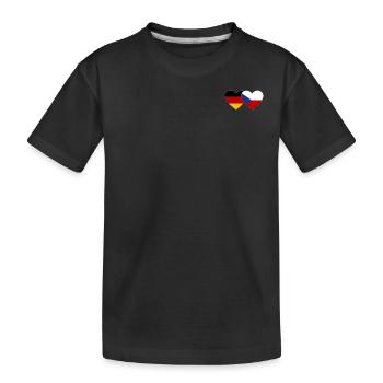 Deutschland Tschechien Flagge Herz Flagge - Kinder Premium Bio T-Shirt - Schwarz - Vorne