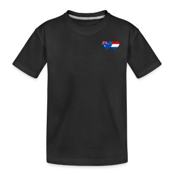 Australien Holland Flagge Herz Flagge - Kinder Premium Bio T-Shirt - Schwarz - Vorne