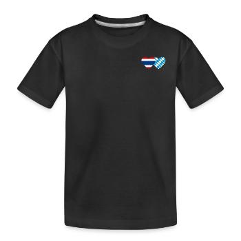 Thaïlande Bavaroise Drapeau Coeur - T-shirt bio Premium Enfant - noir - Devant