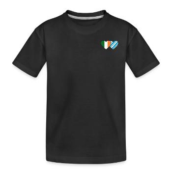 Ireland Bavaria Flag Heart - Kids' Premium Organic T-Shirt - black - Front
