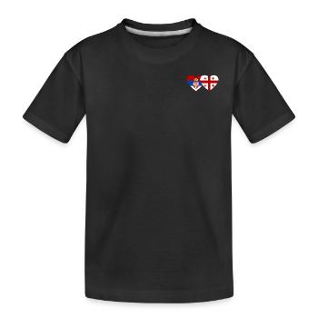Serbie Géorgie Drapeau Coeur - T-shirt bio Premium Enfant - noir - Devant