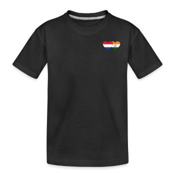 Holland India Flag Heart - Kids' Premium Organic T-Shirt - black - Front