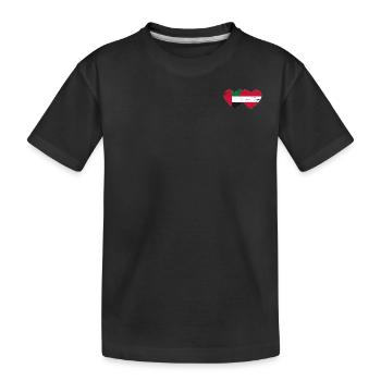 Vereinigte Arabische Emirate Österreich Herz - Kinder Premium Bio T-Shirt - Schwarz - Vorne