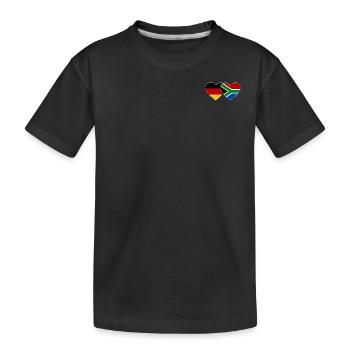 Allemagne Afrique du Sud Drapeau Mains Coeur Forme - T-shirt bio Premium Enfant - noir - Devant