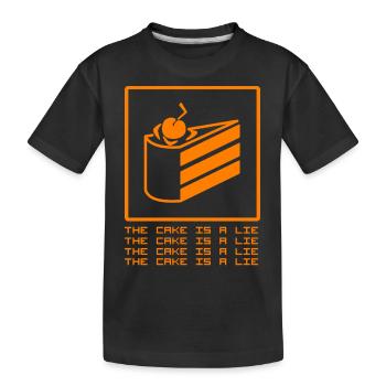THE CAKE IS A LIE - Kinder Premium Bio T-Shirt - Schwarz - Vorne