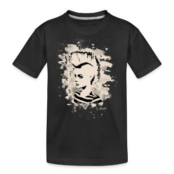 Punk Girl – bleached white - Kinder Premium Bio T-Shirt - Schwarz - Vorne
