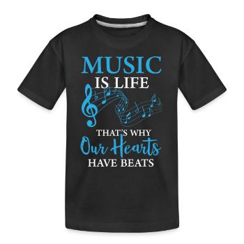 Music Is Life - Kids' Premium Organic T-Shirt - black - Front