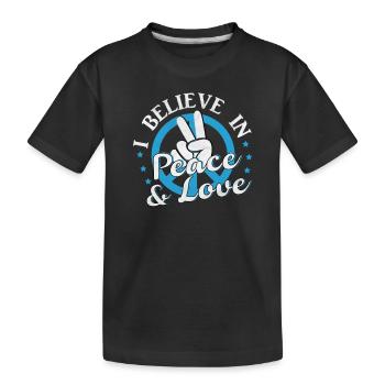 Peace and Love - T-shirt bio Premium Enfant - noir - Devant
