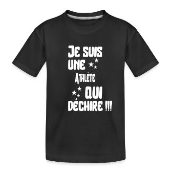 Athlète Qui déchire cadeau - T-shirt bio Premium Enfant - noir - Devant