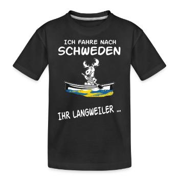 Langweiler Schweden - Kinder Premium Bio T-Shirt - Schwarz - Vorne