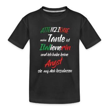 Italienische Tante - Kinder Premium Bio T-Shirt - Schwarz - Vorne