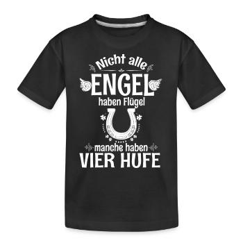 Engel mit Hufen - Pferde Motiv - Kinder Premium Bio T-Shirt - Schwarz - Vorne