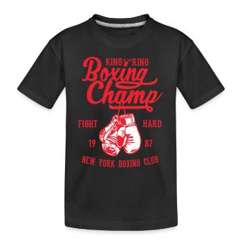 Boxing Champ Boxen Boxer Ring Champion Kampf Club - Kinder Premium Bio T-Shirt - Schwarz - Vorne