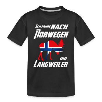 Langweiler Norwegen - Kinder Premium Bio T-Shirt - Schwarz - Vorne